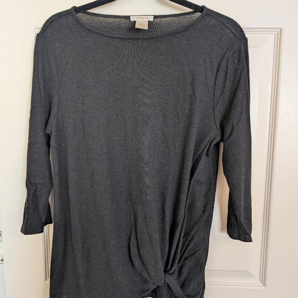 3/4 Sleeve Knot Front Top